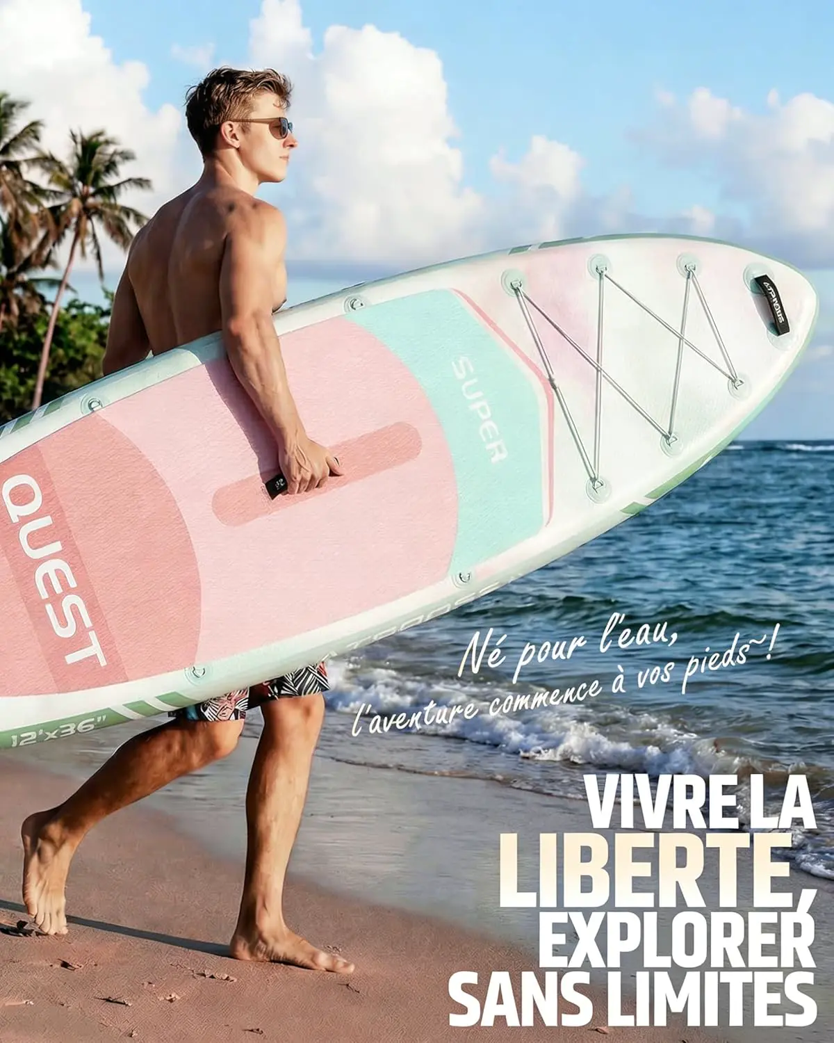 Paddle gonflable vert vue 9
