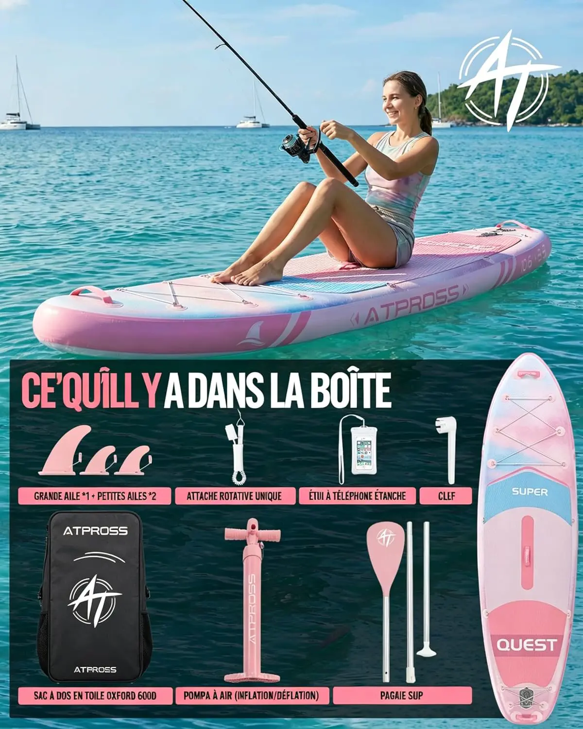 Paddle gonflable bleu vue 5