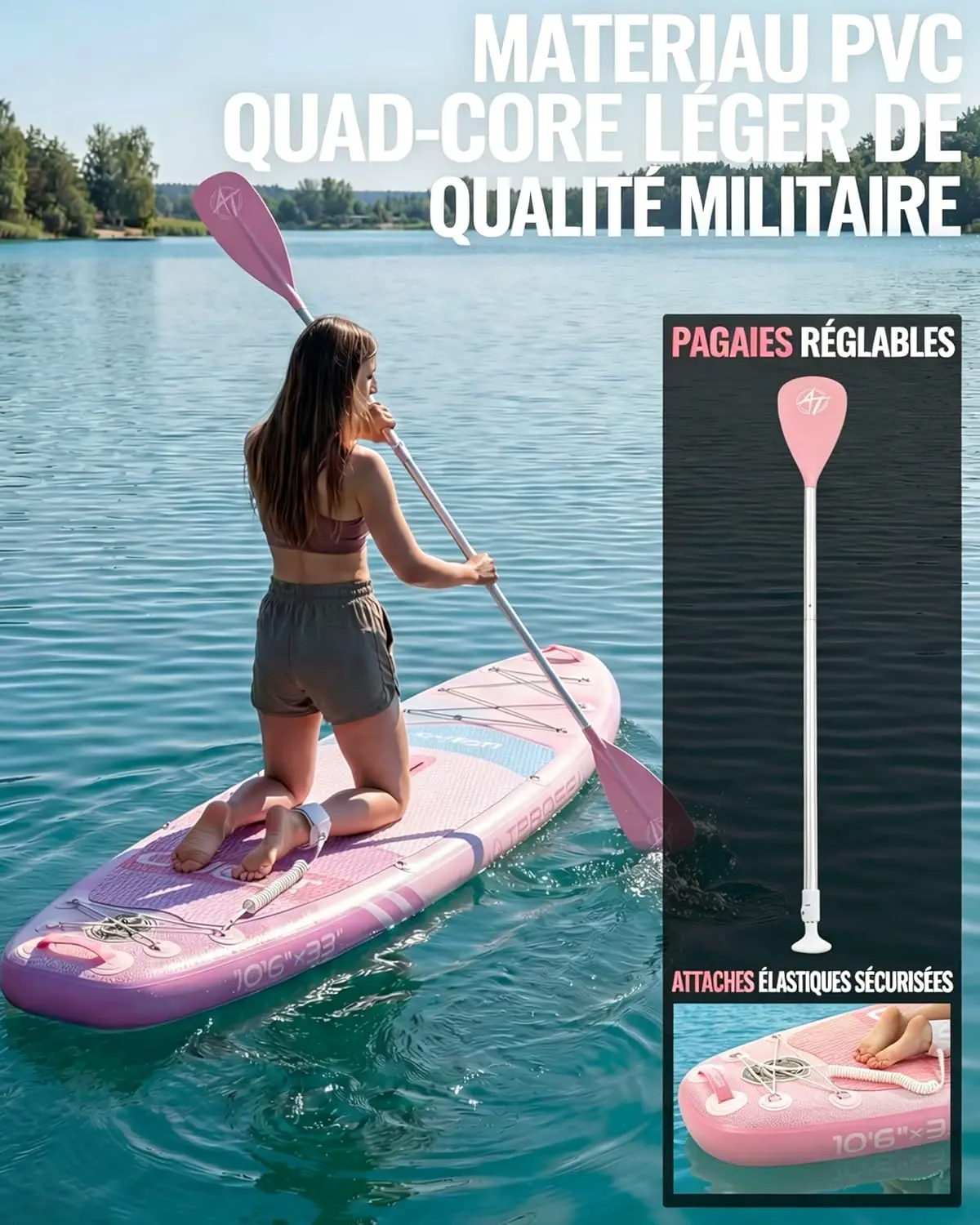 Paddle gonflable bleu vue 6