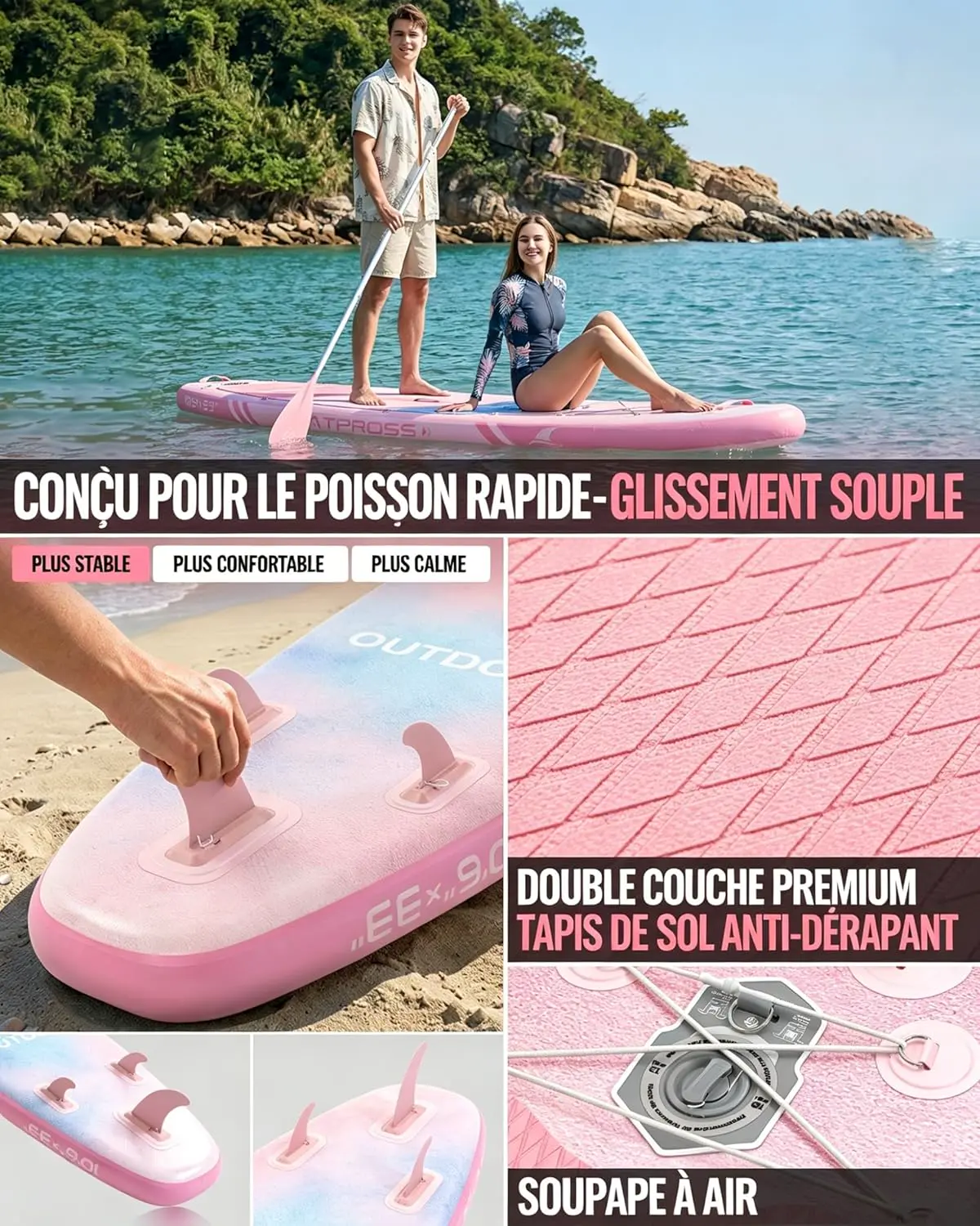 Paddle gonflable bleu vue 7