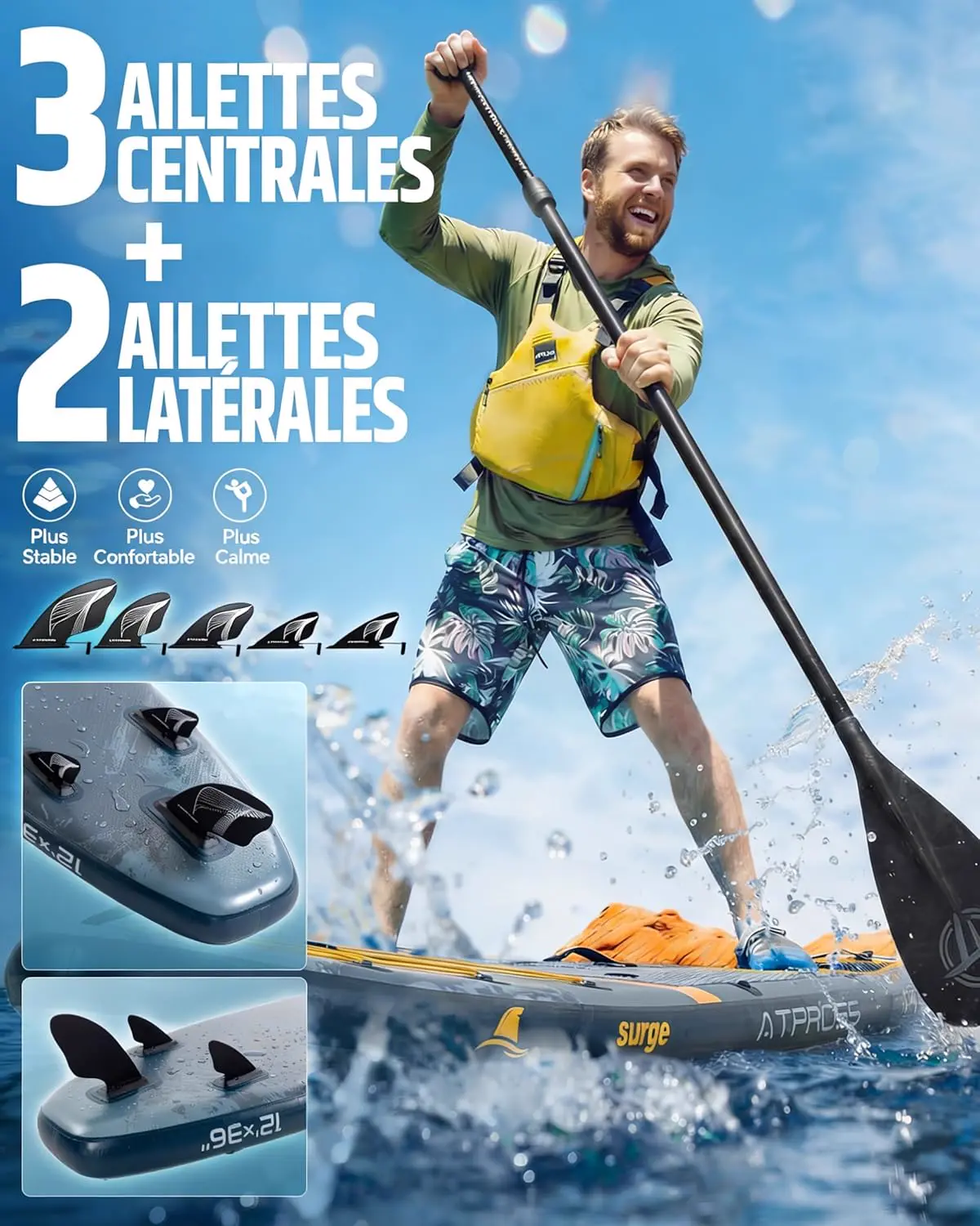 Paddle gonflable 2 places 366 x 92 cm vue 6