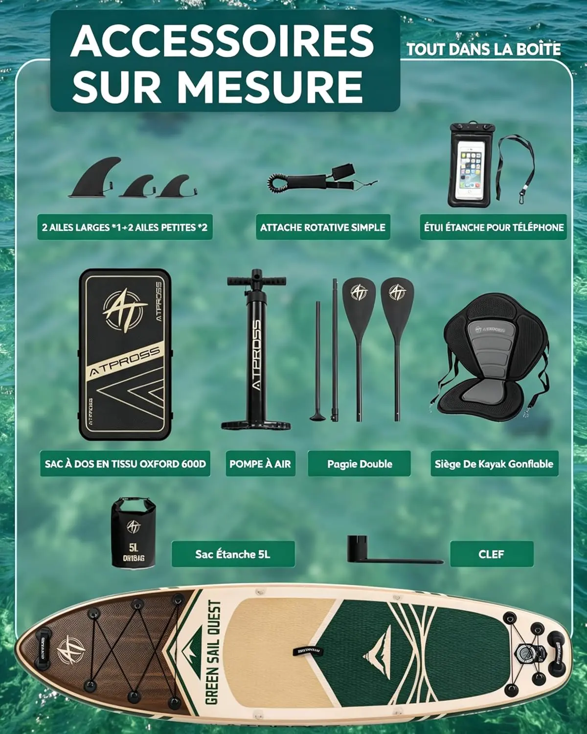 Paddle gonflable Stand Up Paddle Gonflable Adulte avec Siège K… vue 6