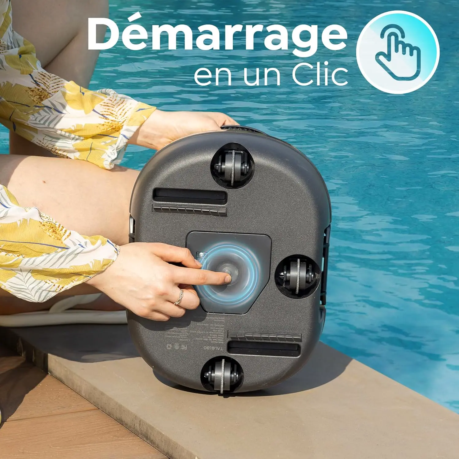 Robot piscine gris 100 m² vue 6