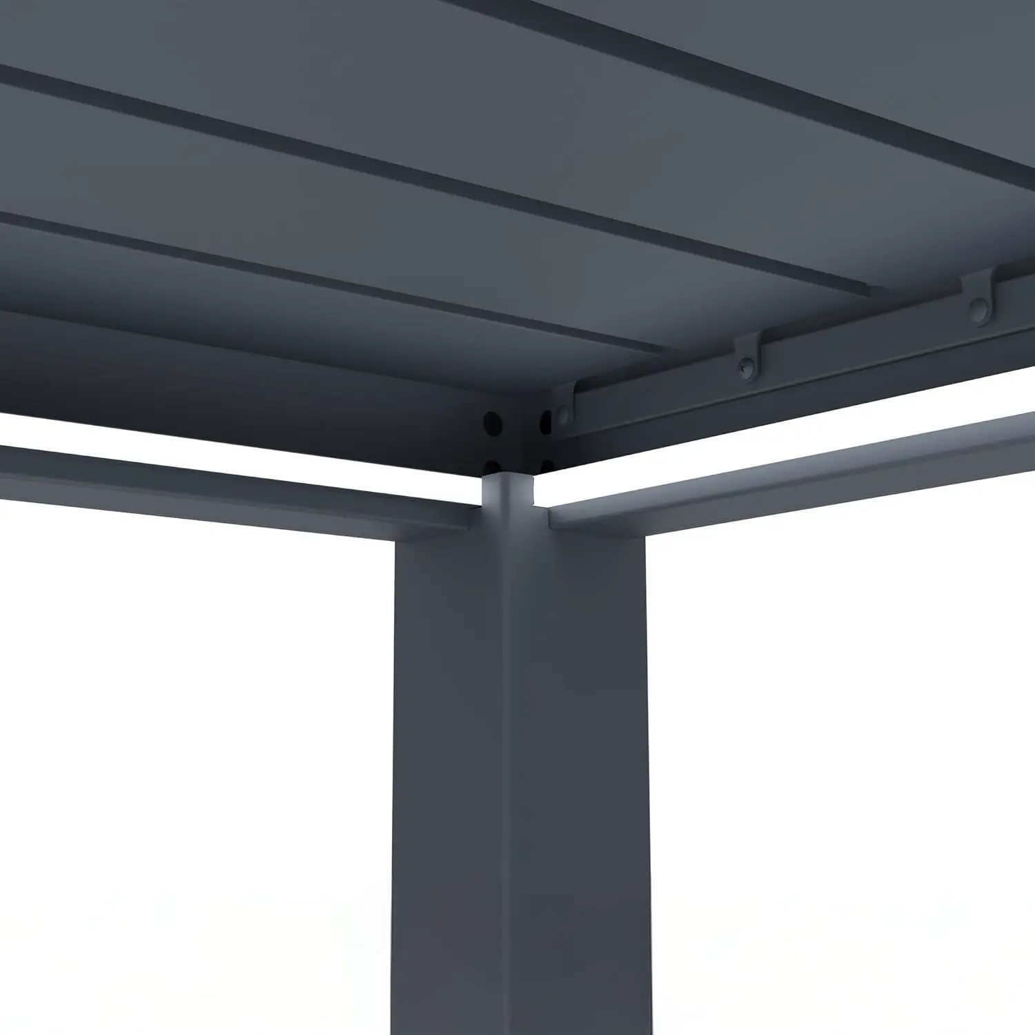 Pergola en aluminium gris 5x3m autoportée motorisée vue 7