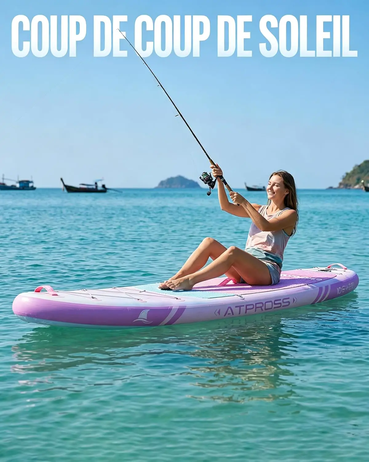 Paddle gonflable violet vue 6