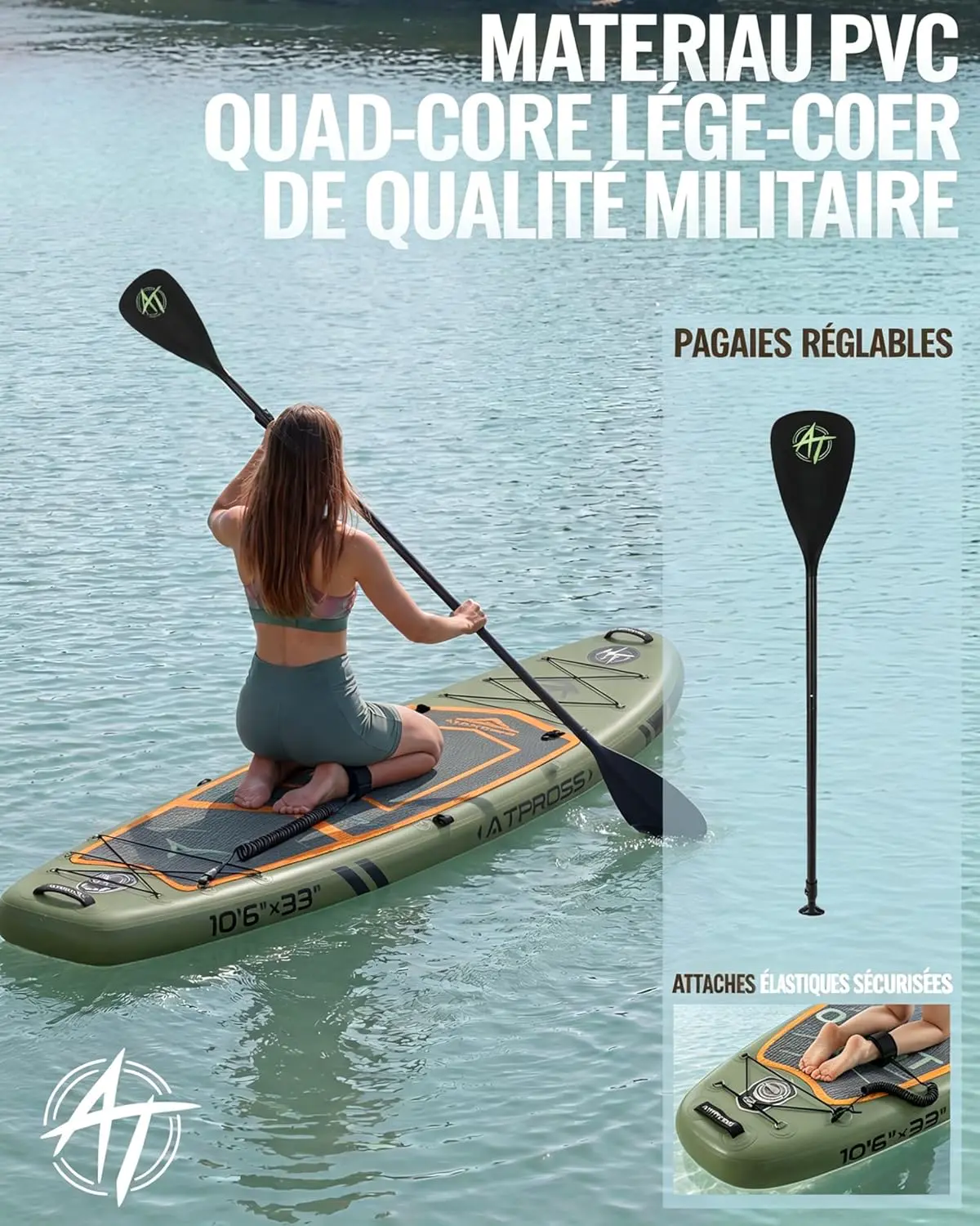 Paddle gonflable gris vue 7