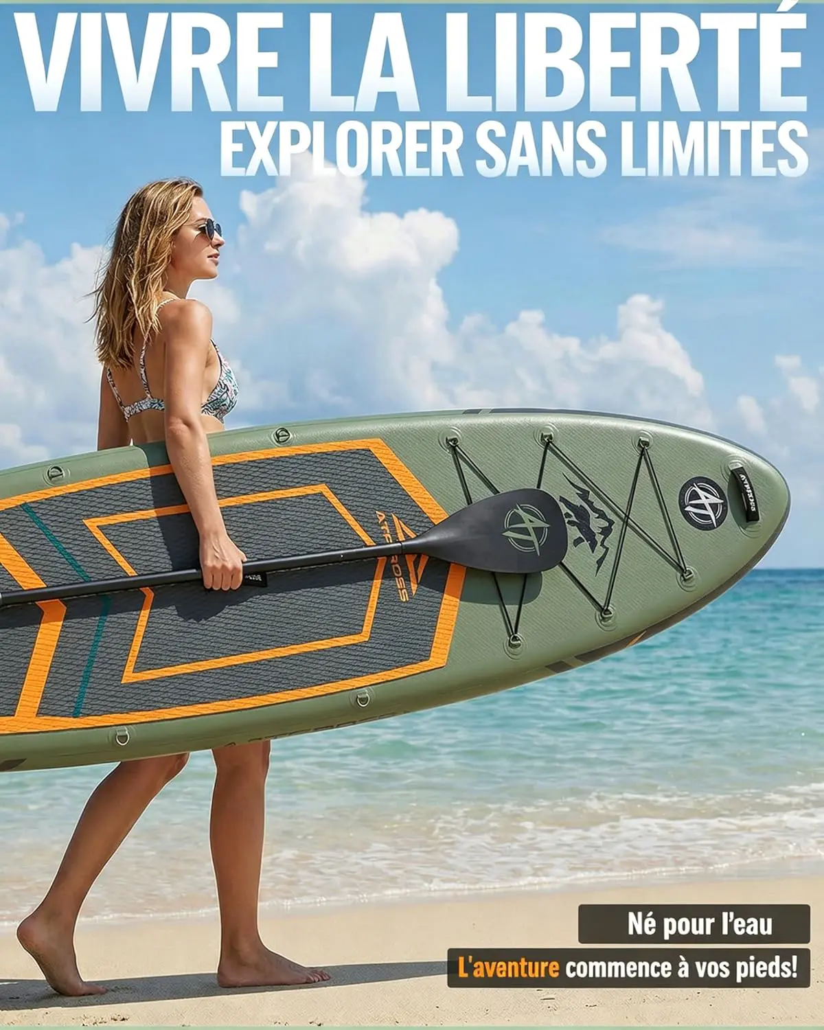 Paddle gonflable gris vue 8