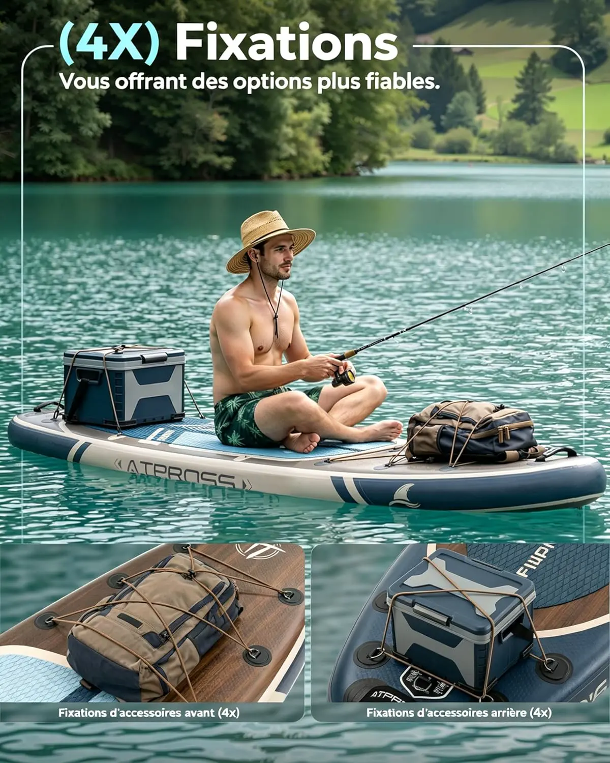 Paddle gonflable en bois vue 4