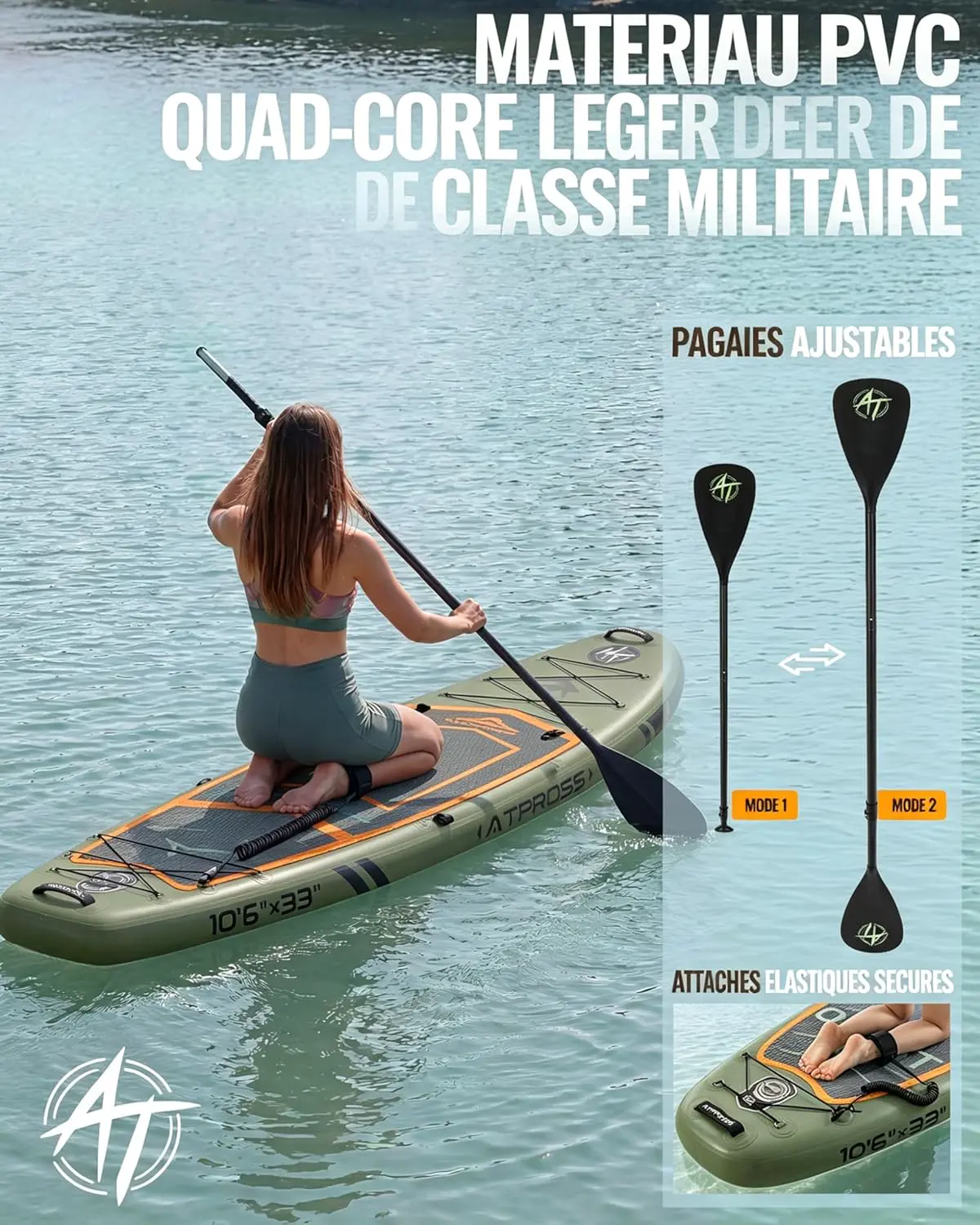Paddle gonflable gris vue 5