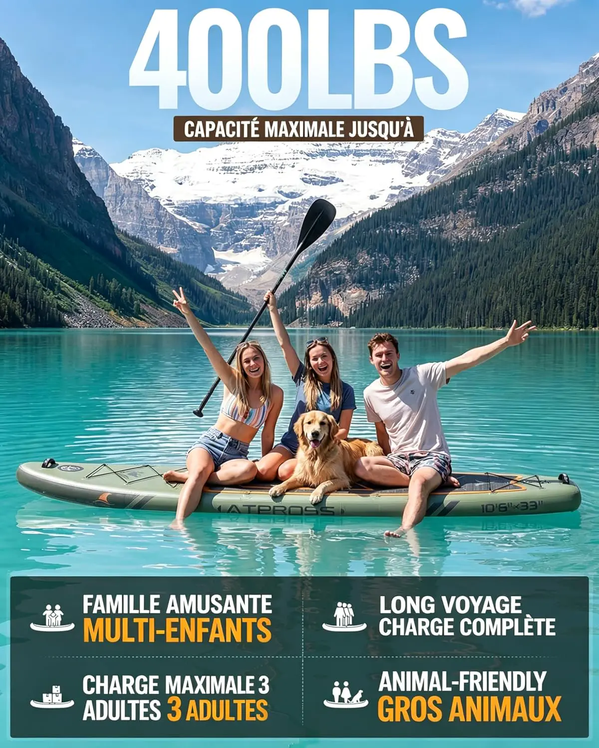 Paddle gonflable gris vue 8