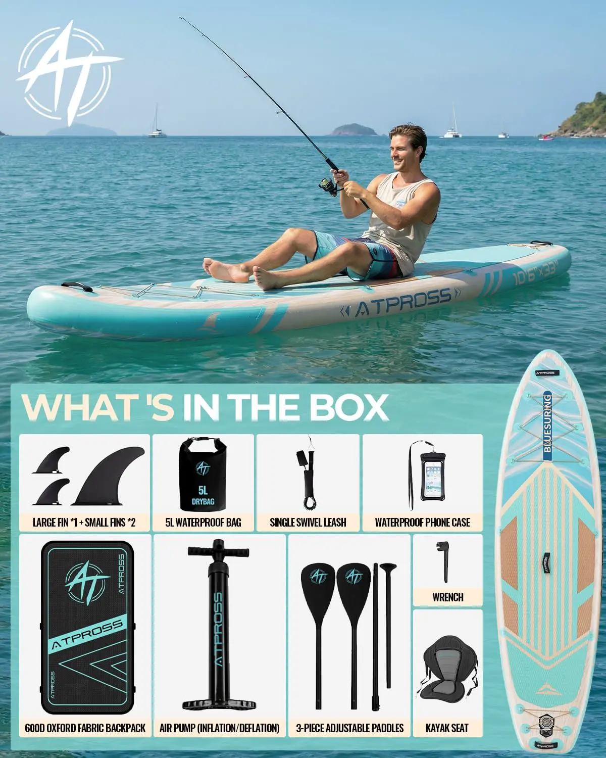 Paddle gonflable en bois vue 2