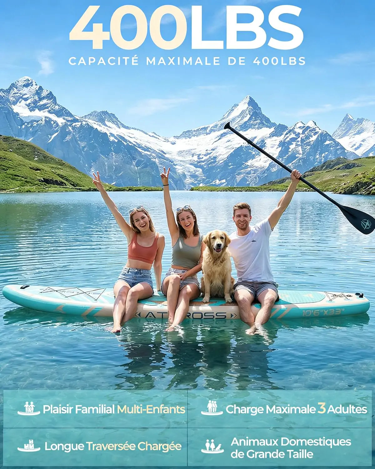 Paddle gonflable en bois vue 6