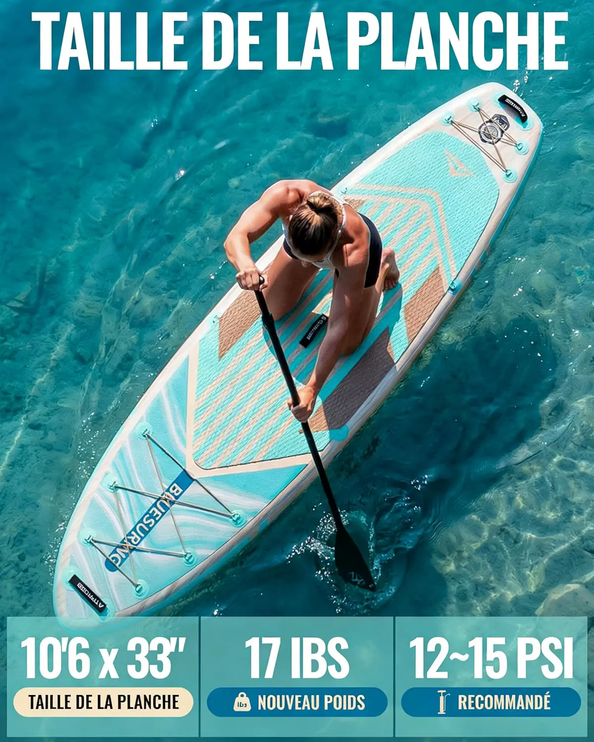 Paddle gonflable en bois vue 8