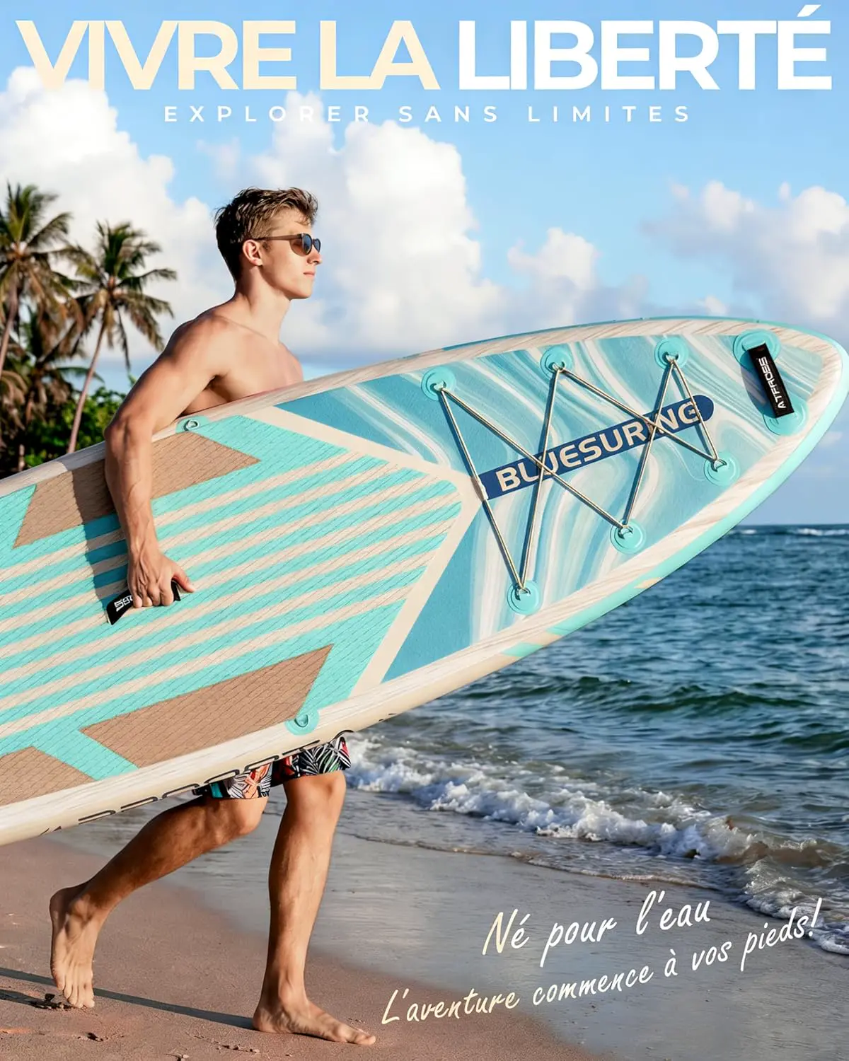 Paddle gonflable en bois vue 9