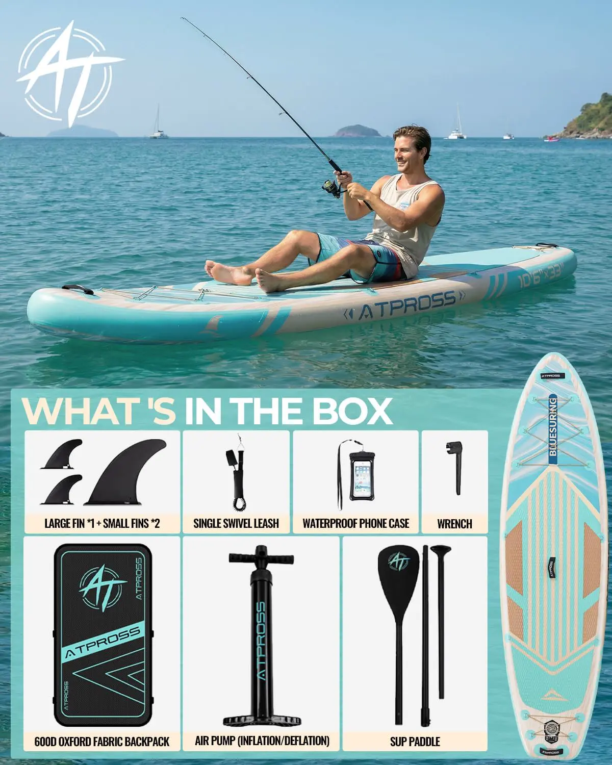 Paddle gonflable en bois vue 2