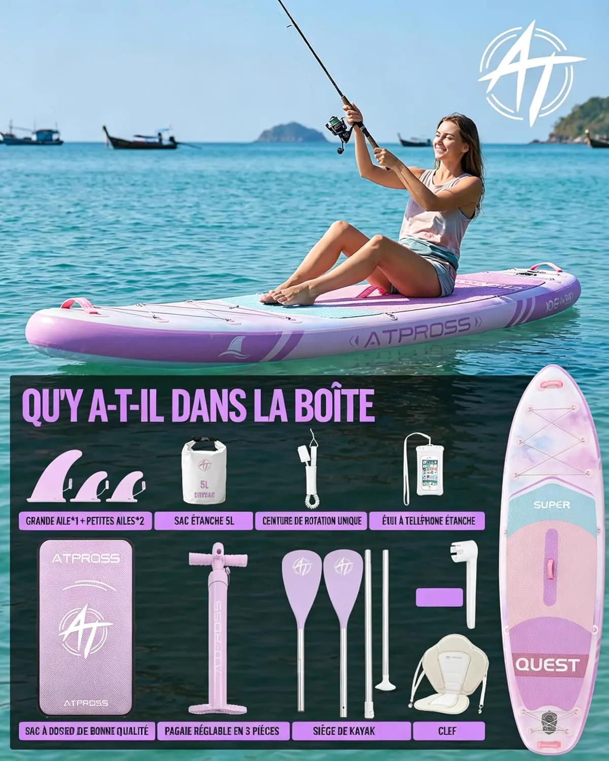 Paddle gonflable 2 places 320 x 84 cm vue 4