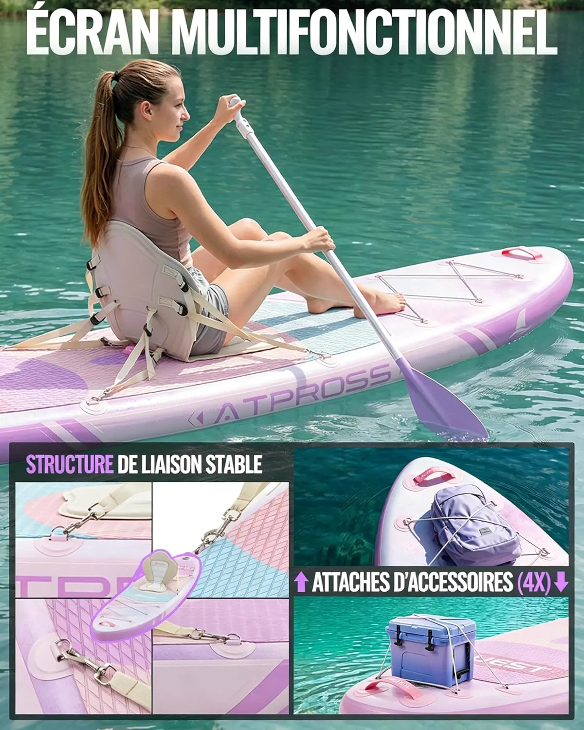 Paddle gonflable 2 places 320 x 84 cm vue 7