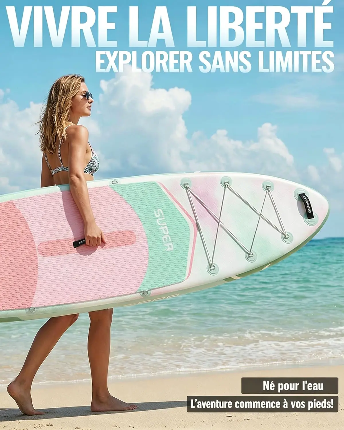 Paddle gonflable vert vue 8