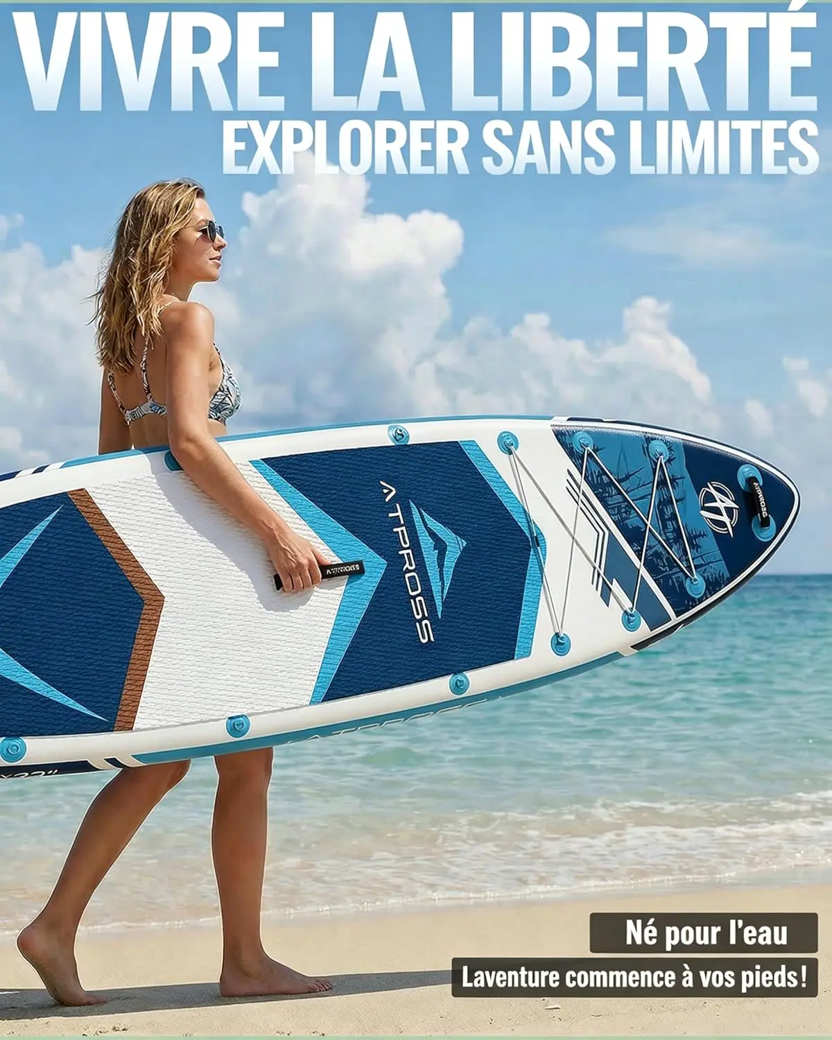 Paddle gonflable bleu vue 7