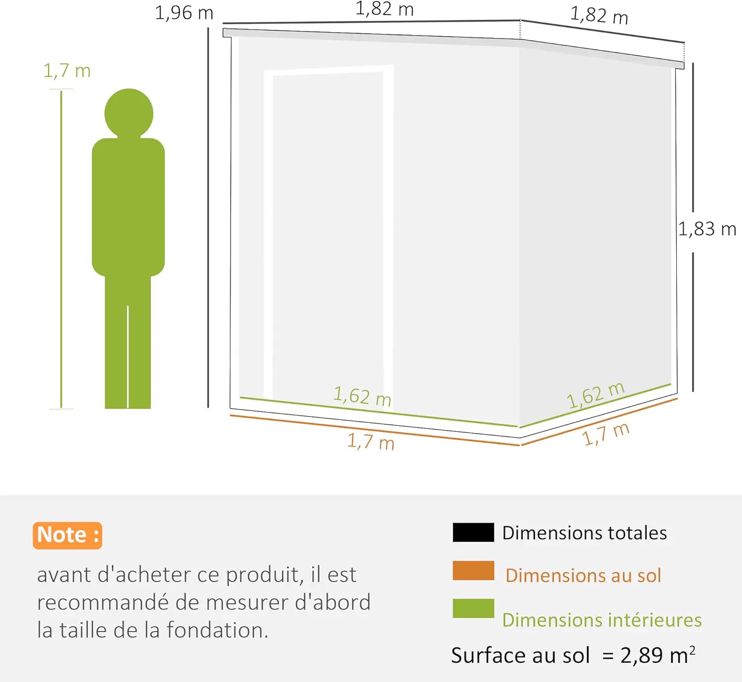 Abri de jardin en résine en aluminium gris 3,3 m² vue 7