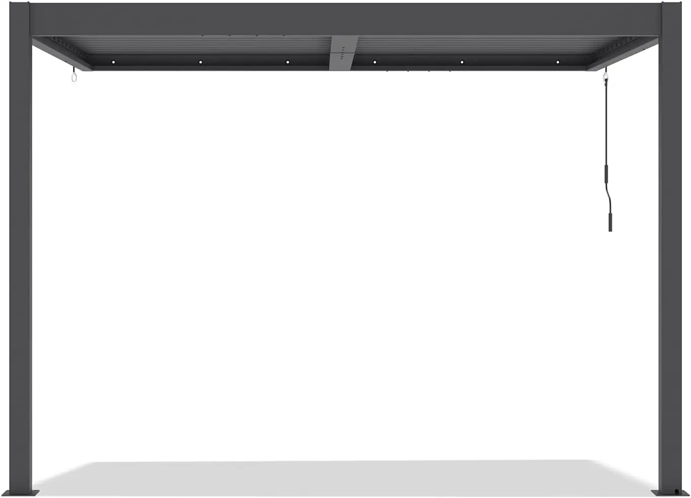 Pergola en aluminium gris 6 m² adossée vue 6
