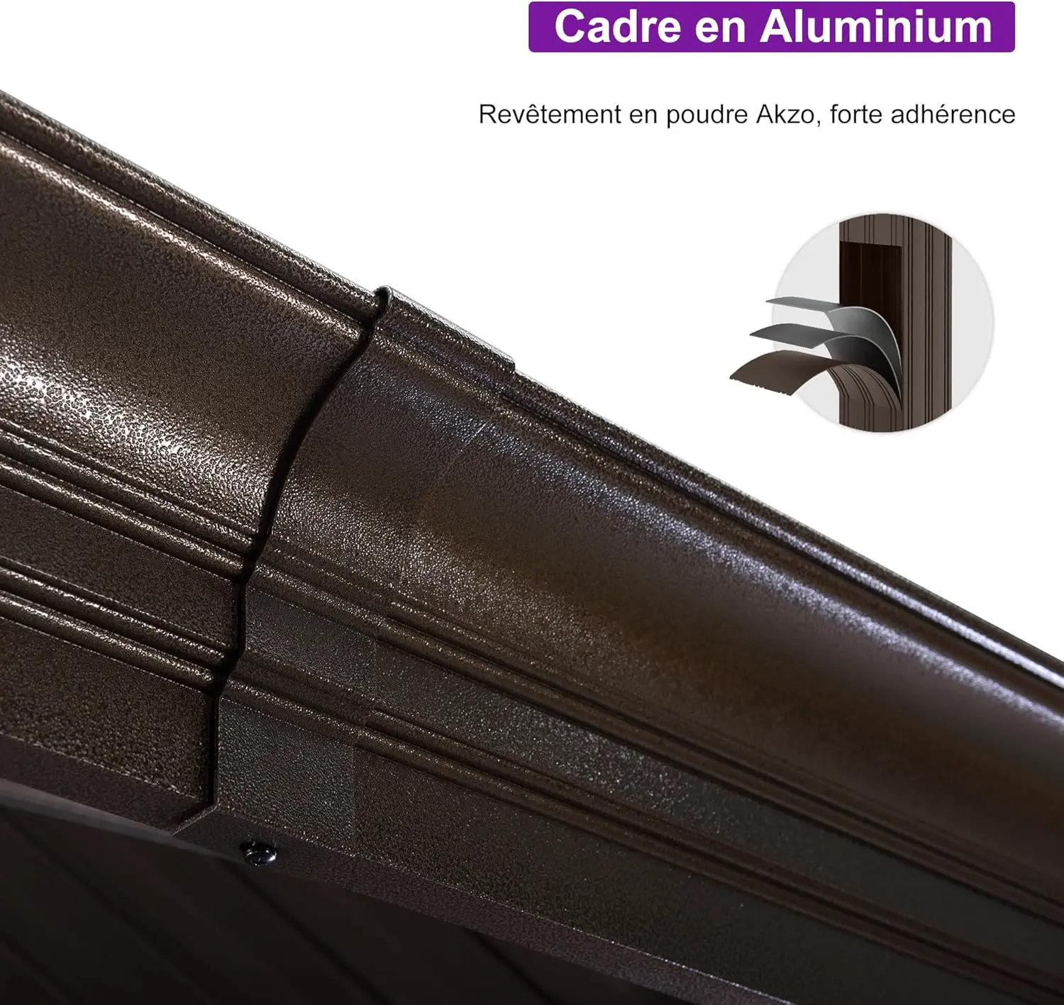 Pergola en aluminium gris 7,32 x 3,65 m vue 8