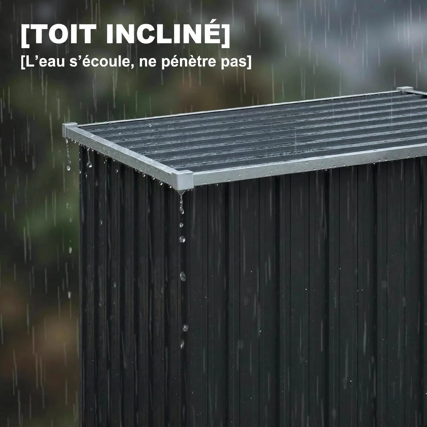 Abri de jardin en métal en acier gris 0,69m² vue 5