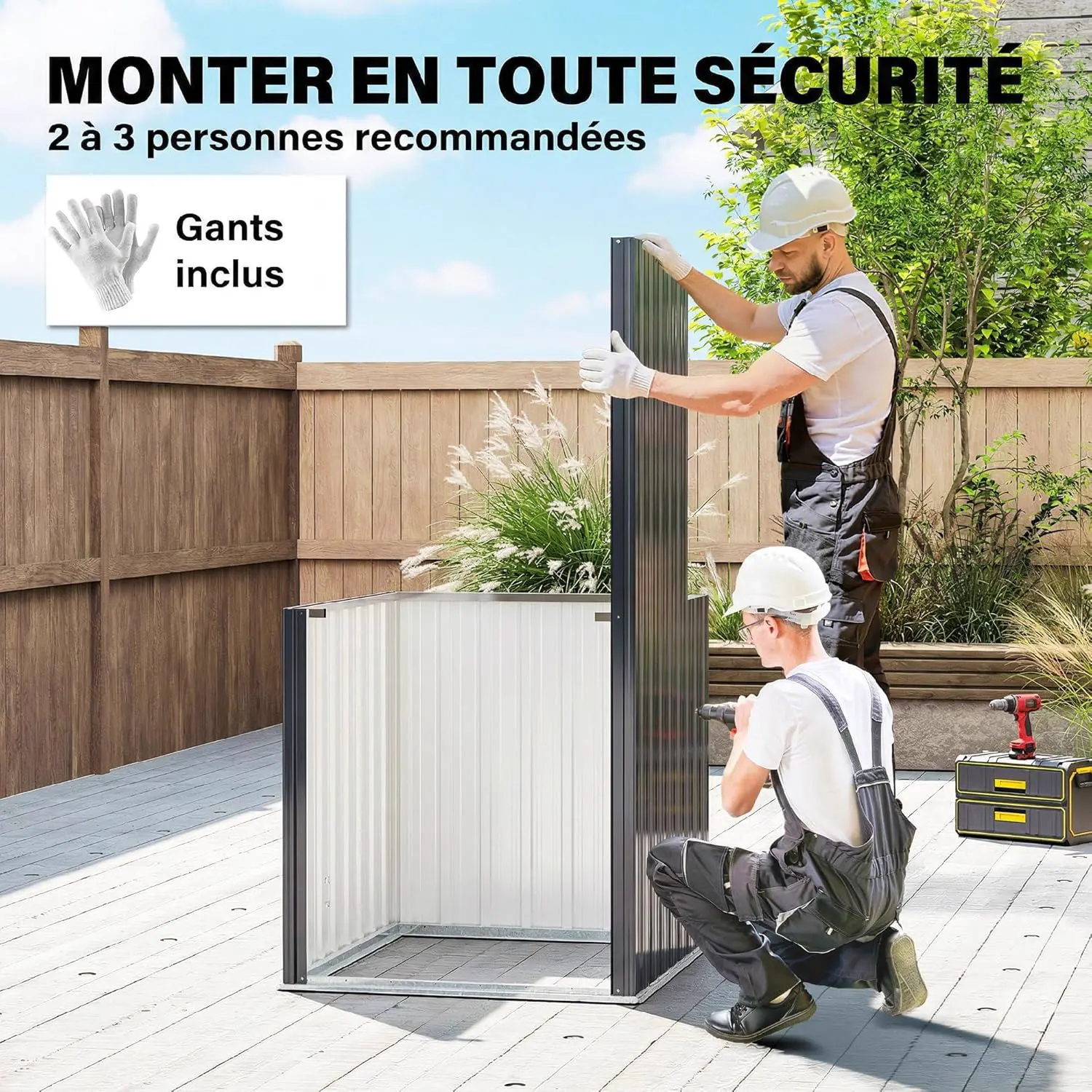 Abri de jardin en métal en acier gris 0,69m² vue 8