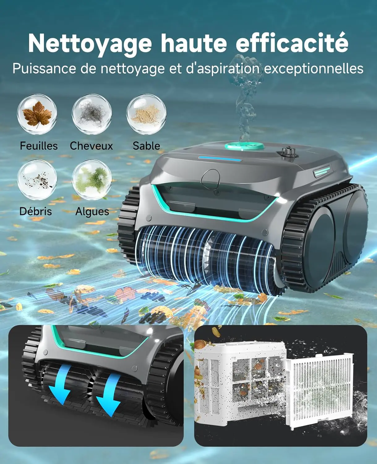 Robot piscine sable 42,8 x 31,5 cm vue 3