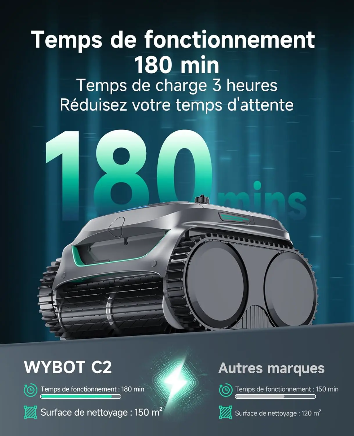 Robot piscine sable 42,8 x 31,5 cm vue 10