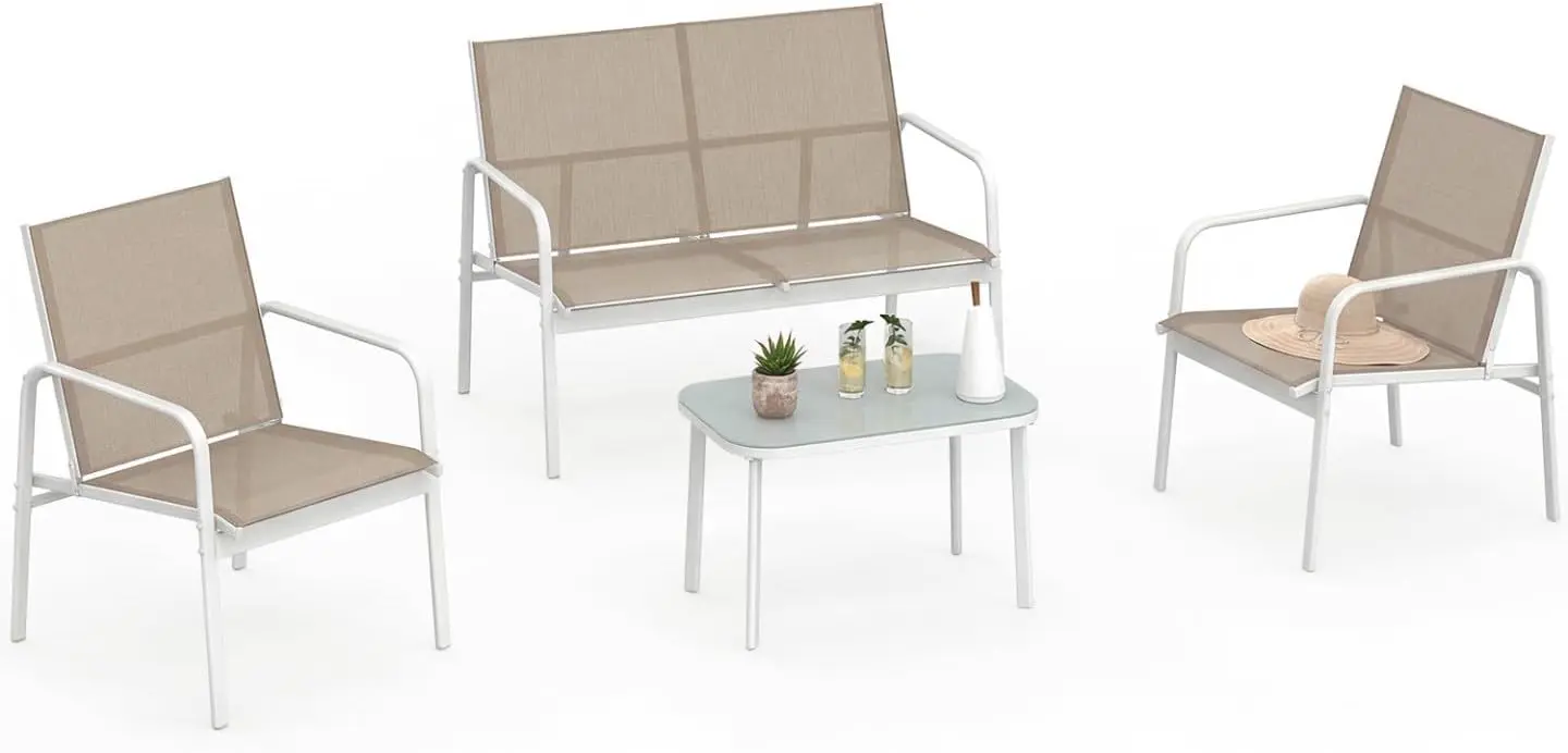 Salon de jardin 4 places beige