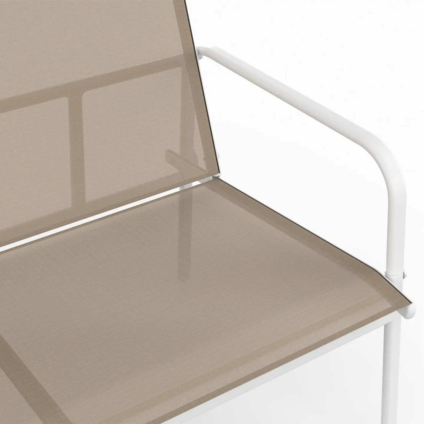 Salon de jardin 4 places en acier beige 105 x 64 vue 6