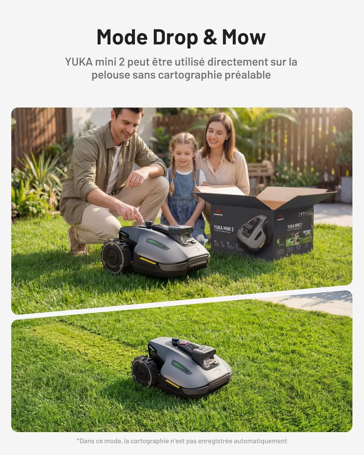 Robot tondeuse gris vue 4