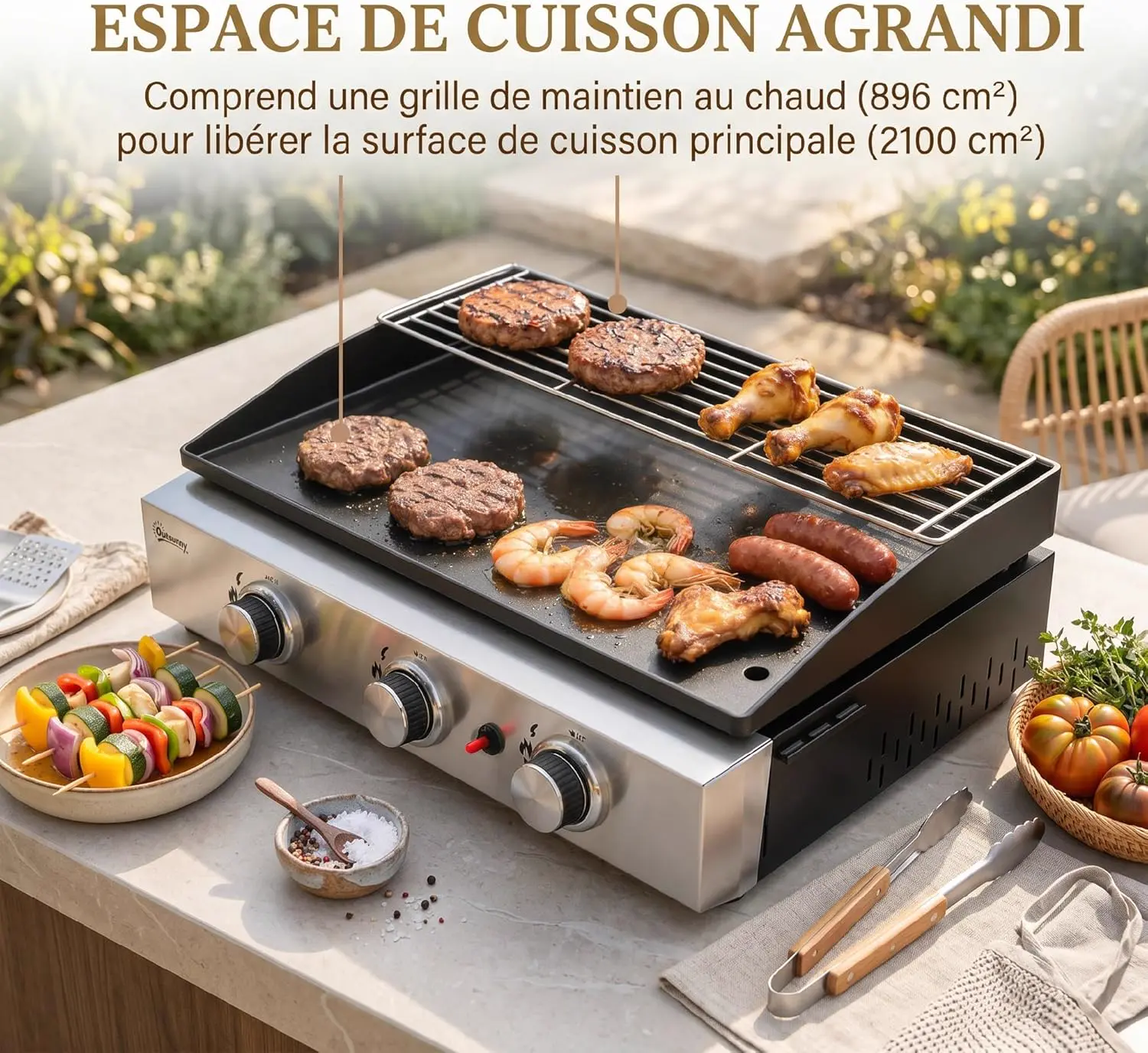Plancha en acier noir vue 4