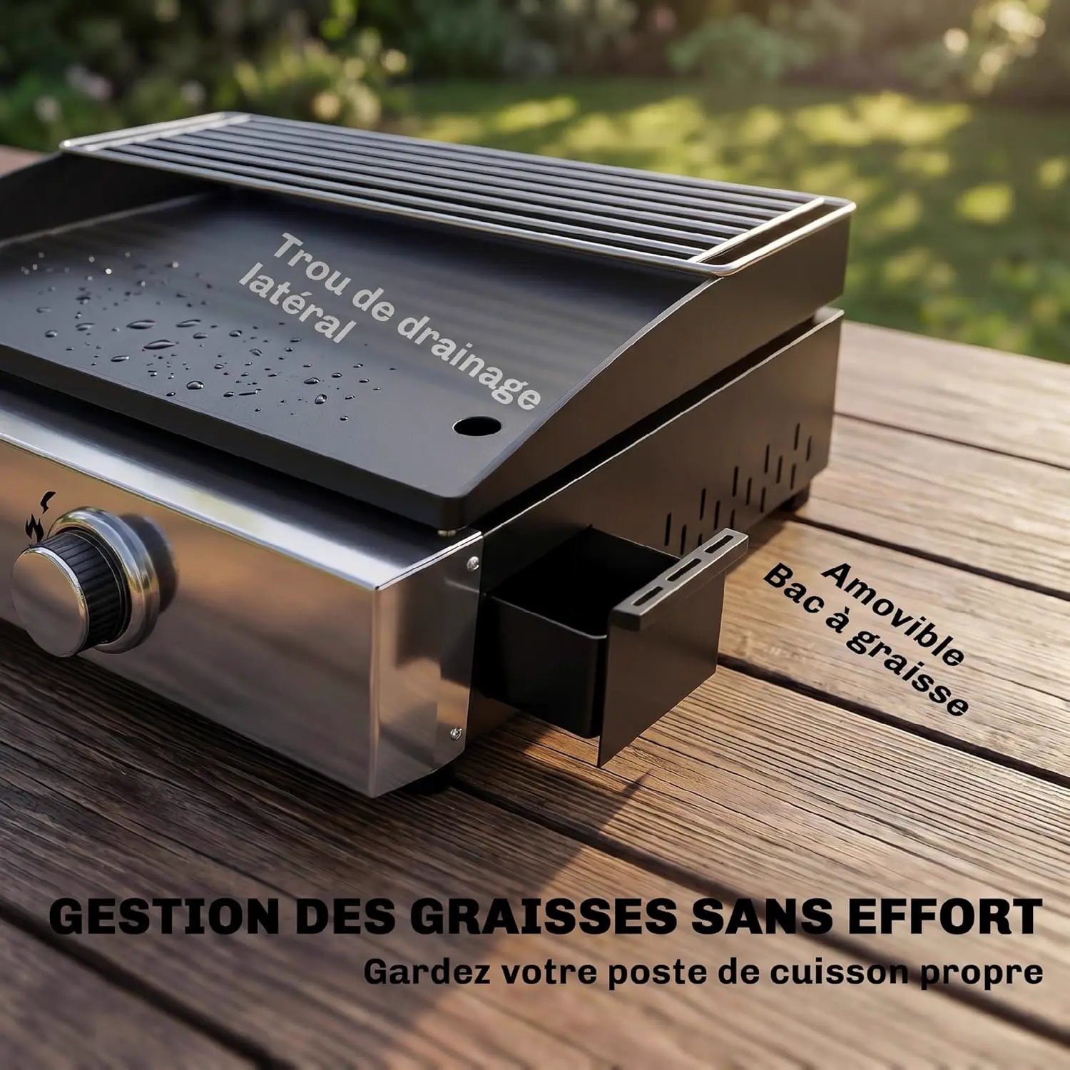 Plancha en acier noir vue 5