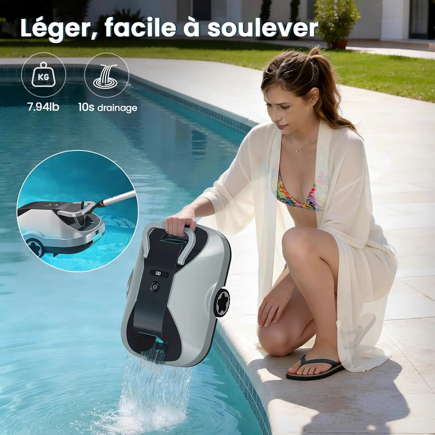 Robot piscine sable 232 m² vue 9