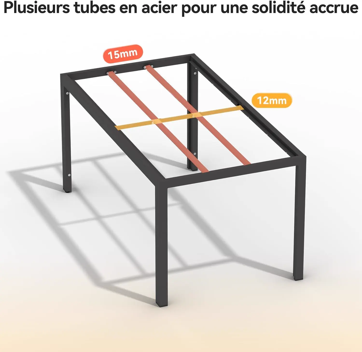 Table de jardin 6 places en aluminium 150x80cm vue 5