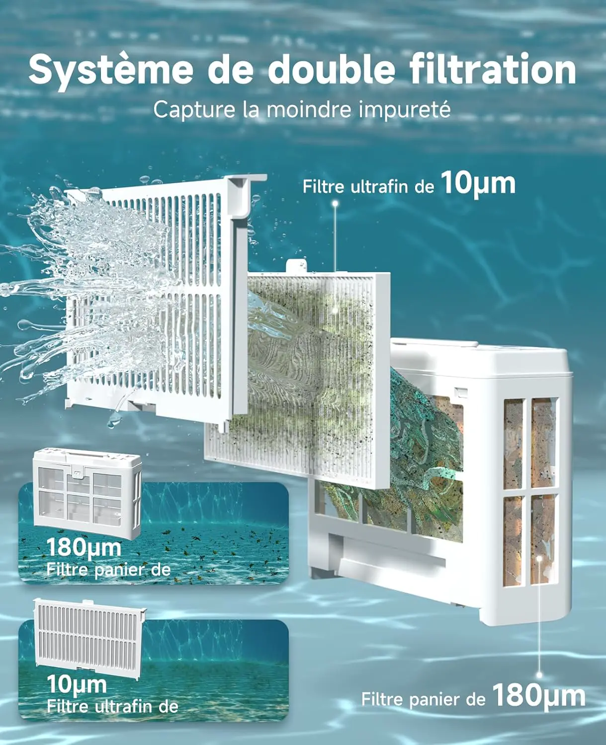 Robot piscine 42,8 x 31,5 cm vue 3