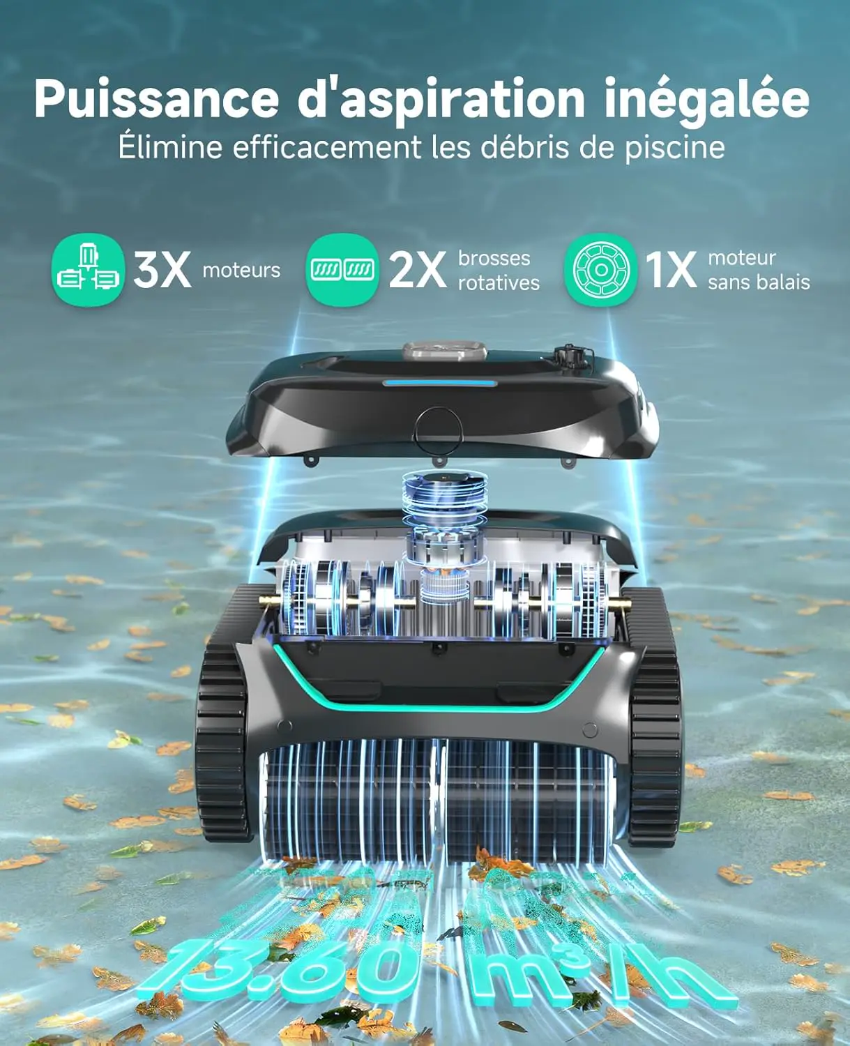 Robot piscine 42,8 x 31,5 cm vue 4