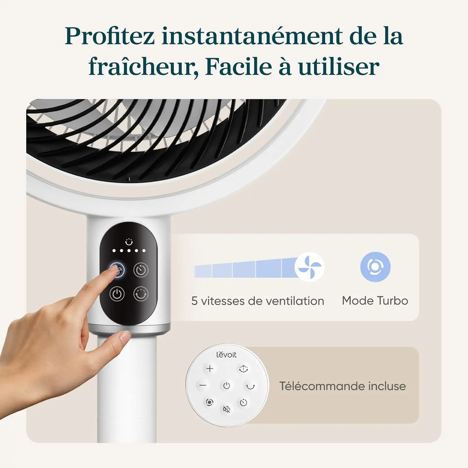 Ventilateur blanc vue 7