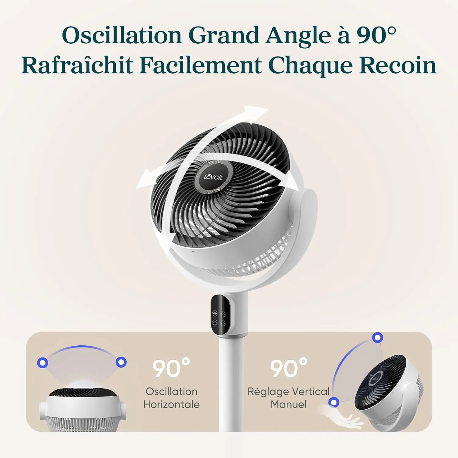 Ventilateur blanc vue 8