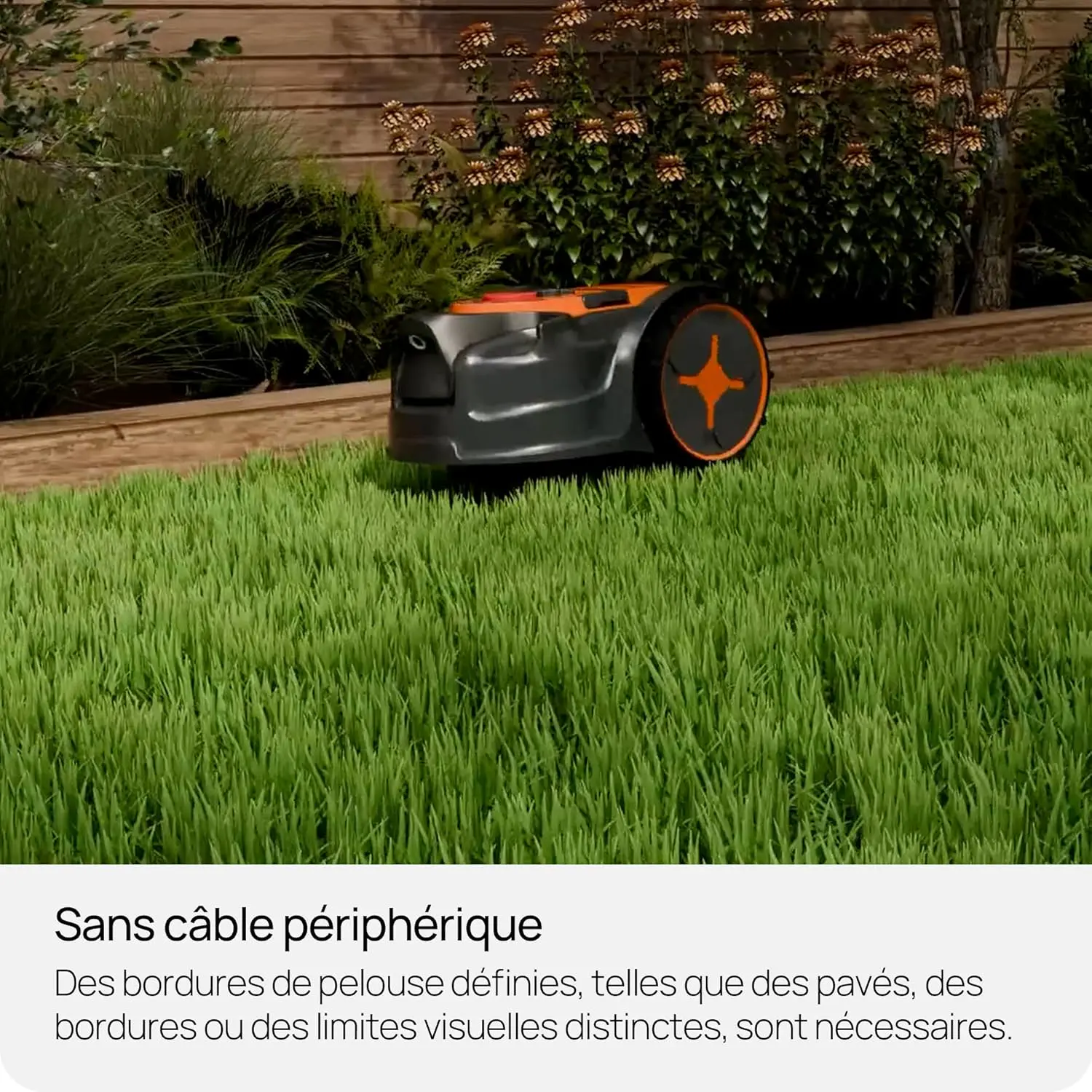 Robot tondeuse jaune 100 m² vue 4