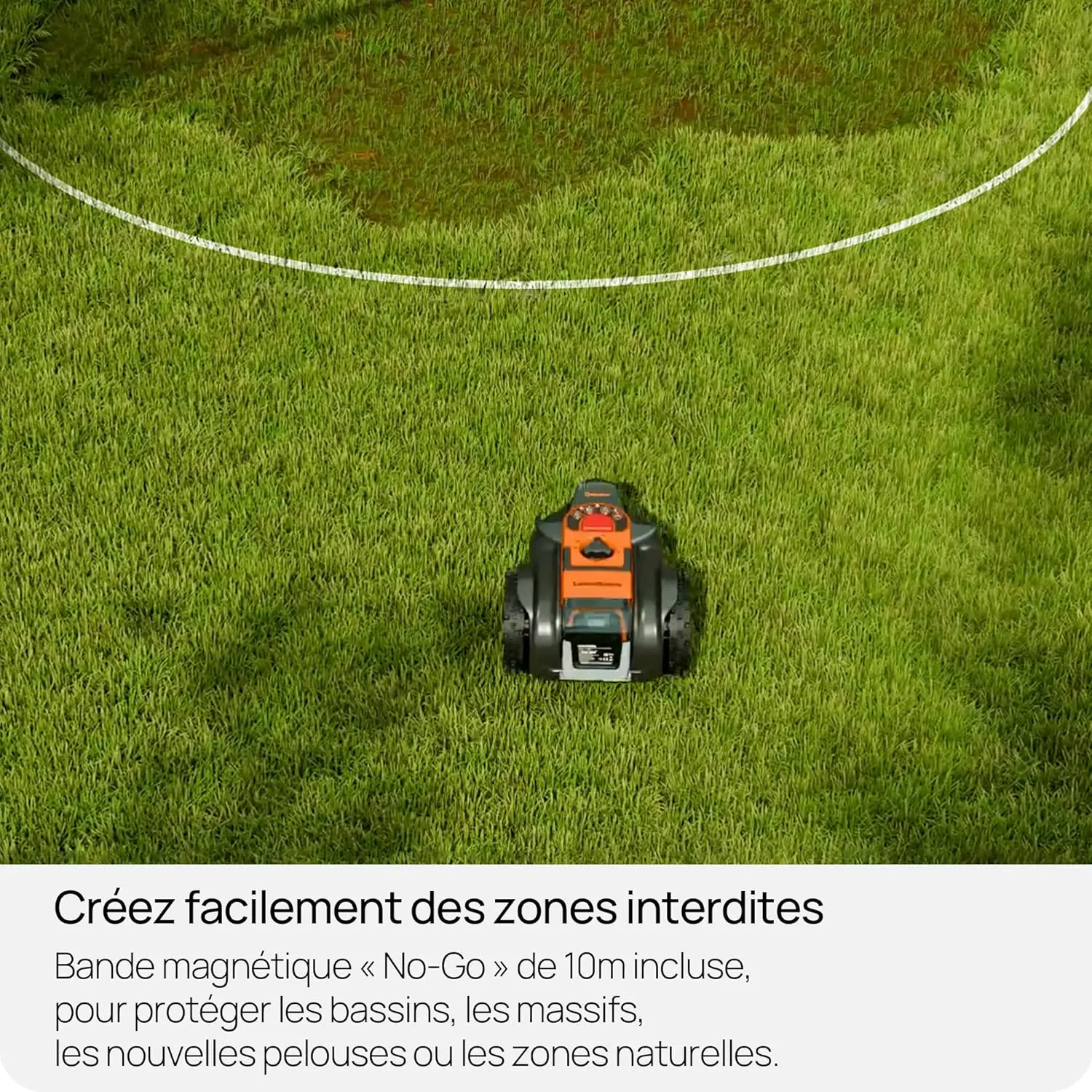 Robot tondeuse jaune 100 m² vue 8