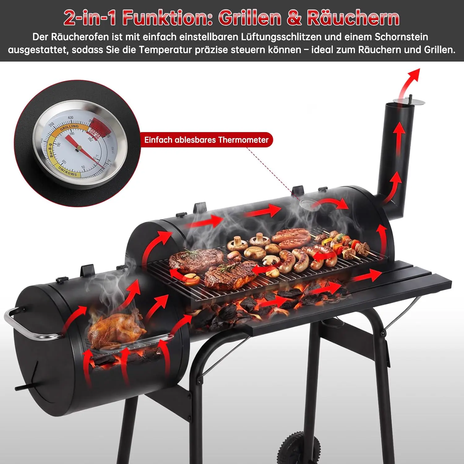 Barbecue à charbon 6 places en métal 0,5 m² vue 4