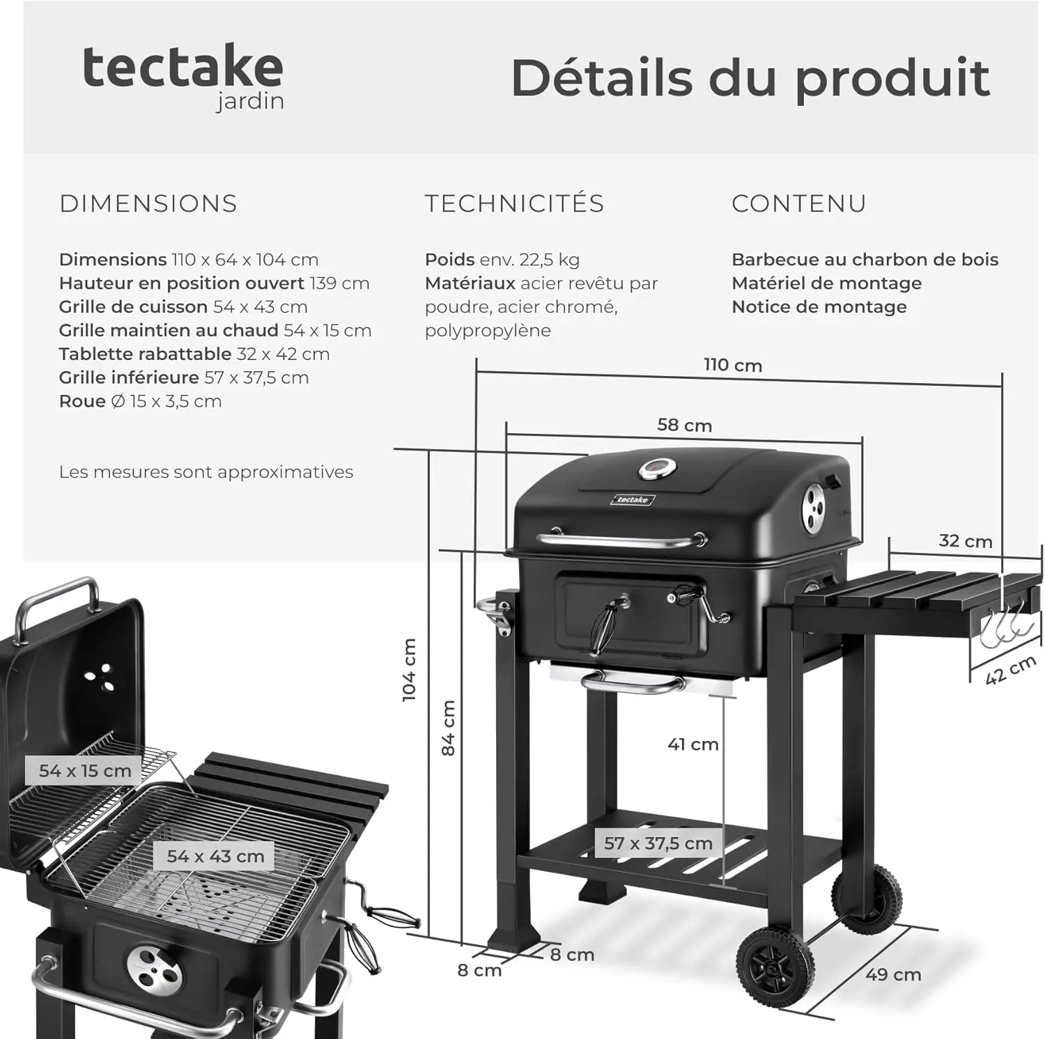 Barbecue weber en acier 64x104 cm vue 6