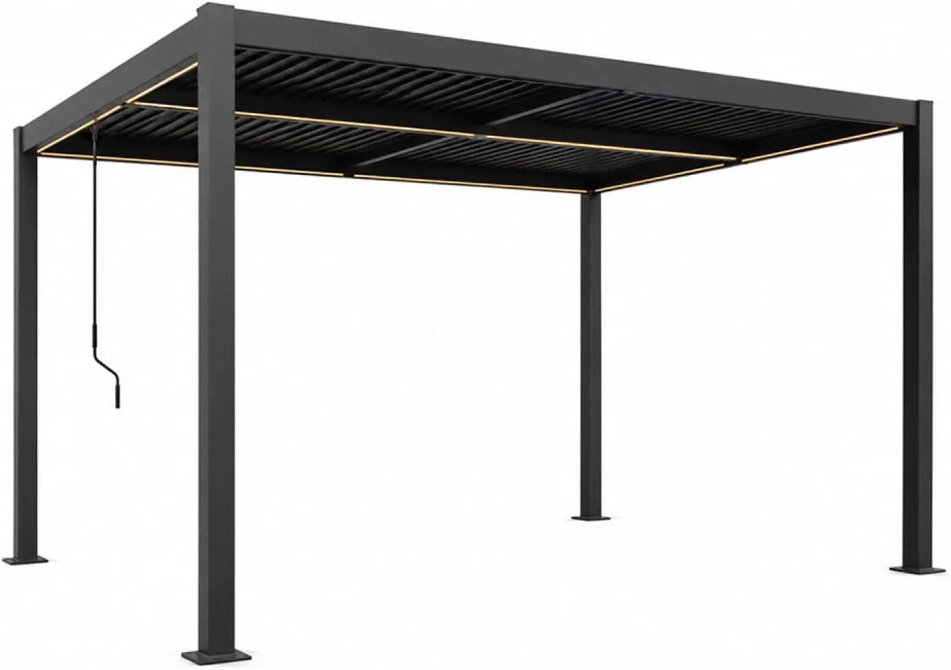 Pergola en acier noir 12 m² vue 7