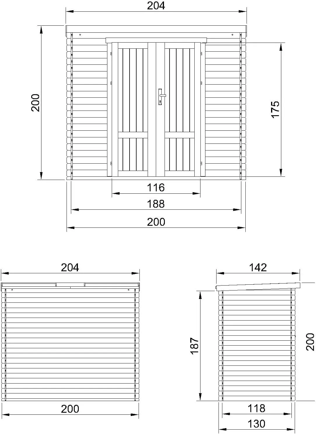 Abri de jardin en bois en bois gris 2,22 m² vue 5