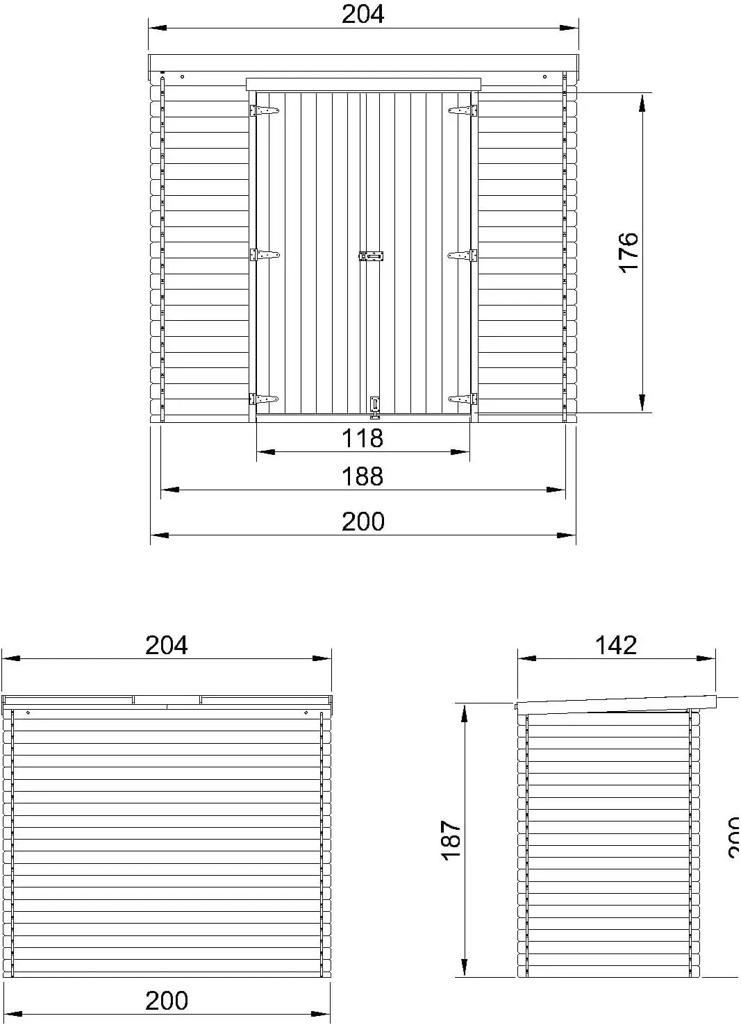 Abri de jardin en bois en bois 2,22 m² vue 7