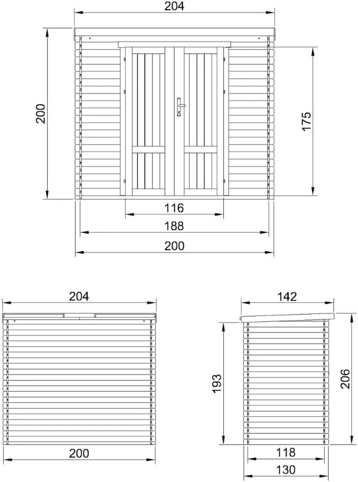 Abri de jardin en bois en bois gris 2,22 m² vue 7