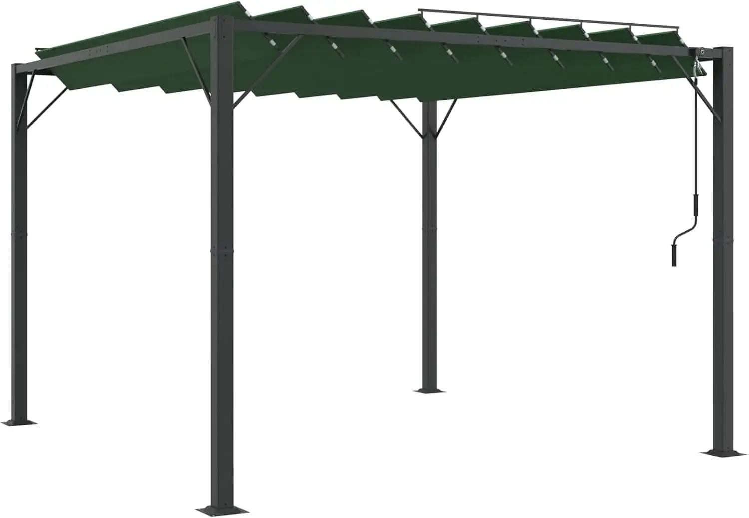 Pergola en aluminium vert 3 x 2,14 m vue 2